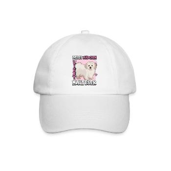 Malteser Dieses Mädchen liebt Malteser - Baseballkappe - Weiß/Weiß - Vorne