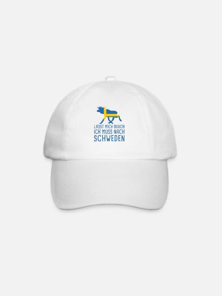 Lasst Mich Durch Schweden Sverige Elch Urlaub - Baseballkappe - Weiß/Weiß