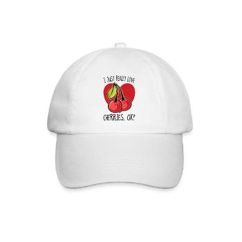 I Just Really Love Cherries Ok Kirschen Geschenk - Baseballkappe - Weiß/Weiß - Vorne