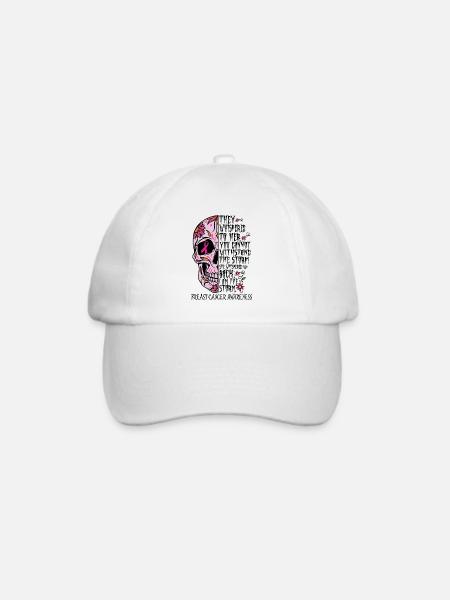 Breast Cancer Awareness Sugar Skull - Baseballkappe - Weiß/Weiß