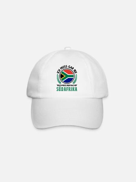 Südafrika Urlaub Südafrikanische Flagge Reise - Baseballkappe - Weiß/Weiß
