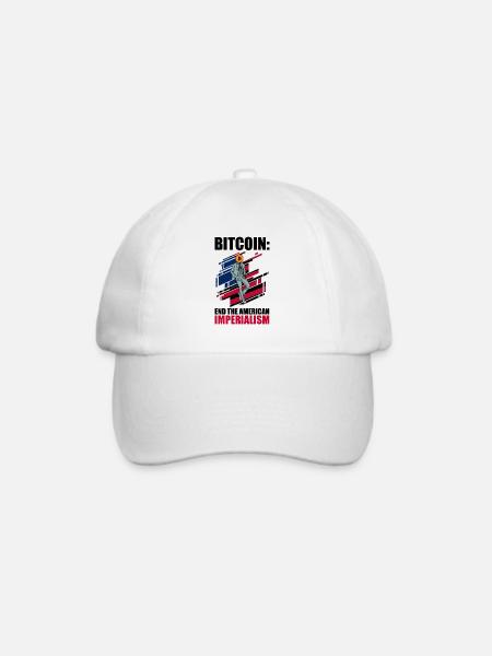Bitcoin End American Imperialismus Crypto Münze - Baseballkappe - Weiß/Weiß