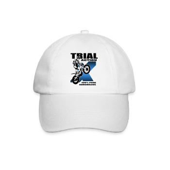 Trial - Trialsport - Moto Trial - Motorcycle Trial - Baseballkappe - Weiß/Weiß - Vorne