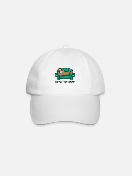 Faultier lustig auf Sofa Geschenk - Baseballkappe - Weiß/Weiß