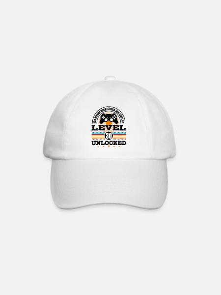 30 Geburtstag Geschenk Level 30 Complete Zocken - Baseballkappe - Weiß/Weiß