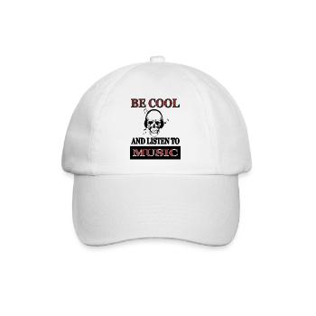 sei cool Musik hören Musiker Kopfhörer Geschenk - Baseballkappe - Weiß/Weiß - Vorne