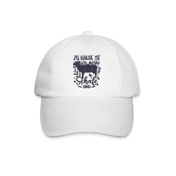 Schaf Schafe Schäferei Schäferin - Baseballkappe - Weiß/Weiß - Vorne