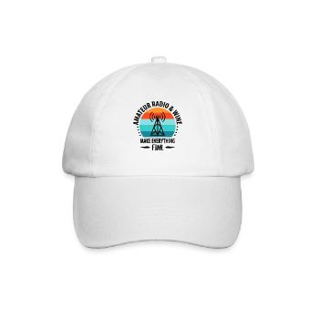 Amateurfunk Funker Funkgerät Funkamateur Vintage - Baseballkappe - Weiß/Weiß - Vorne