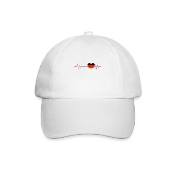 Herzschlag Deutschland - Baseballkappe - Weiß/Weiß - Vorne