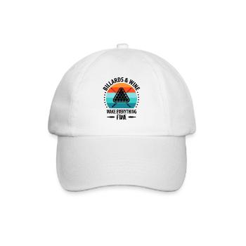 Pool Billard Queue Billardspieler Retro Vintage - Baseballkappe - Weiß/Weiß - Vorne