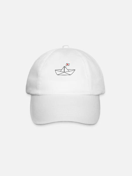 Papierschiff Meer Papierboot Papierschiffchen - Baseballkappe - Weiß/Weiß