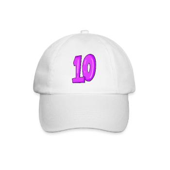10 - Baseballkappe - Weiß/Weiß - Vorne