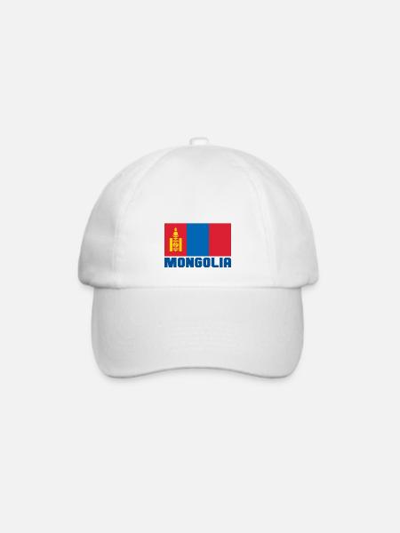 Mongolei - Baseballkappe - Weiß/Weiß