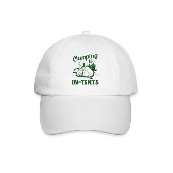 Camping Is In-tents Tent - Baseballkappe - Weiß/Weiß - Vorne