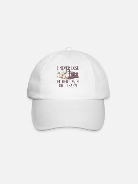 Schachspieler / Lustiges Schach Geschenk - Baseballkappe - Weiß/Weiß