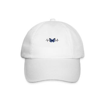 Blauer Schmetterling Herzschlag - Baseballkappe - Weiß/Weiß - Vorne