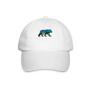 Camping Bear Tent With Forrest - Baseballkappe - Weiß/Weiß - Vorne
