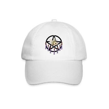 Halloween Motte Okkult Spirituell Pentagramm - Baseballkappe - Weiß/Weiß - Vorne