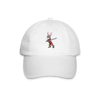 In Rüstung mit Langschwert - Hase - Baseballkappe - Weiß/Weiß - Vorne