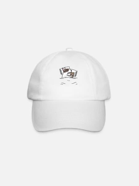 Miniatur Bullterrier Hund Offizielles Schlafshirt - Baseballkappe - Weiß/Weiß