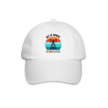 Amateurfunk Funker Funkgerät Funkamateur Vintage - Baseballkappe - Weiß/Weiß - Vorne