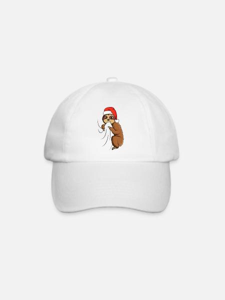 Faultier Weihnachten - Baseballkappe - Weiß/Weiß