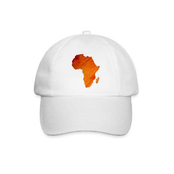 Karte von Afrika - Baseballkappe - Weiß/Weiß - Vorne