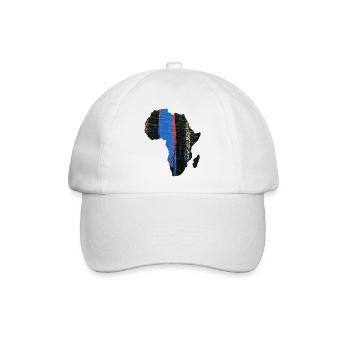 Karte von Afrika - Baseballkappe - Weiß/Weiß - Vorne
