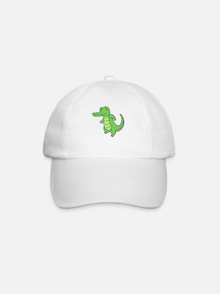 Krokodil - Baseballkappe - Weiß/Weiß