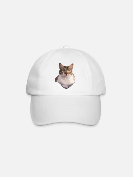 die Katze - Baseballkappe - Weiß/Weiß