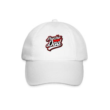 Psycho - Papa - Psycho - Dad - Baseballkappe - Weiß/Weiß - Vorne