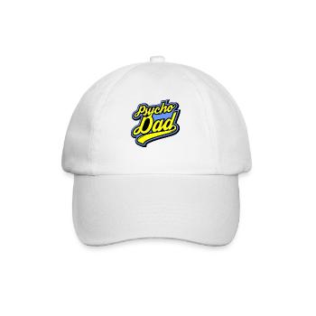 Psycho - Papa - Psycho - Dad - Baseballkappe - Weiß/Weiß - Vorne