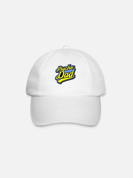 Psycho - Papa - Psycho - Dad - Baseballkappe - Weiß/Weiß