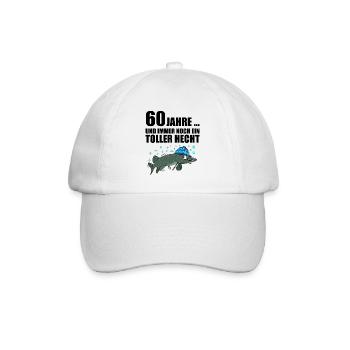 Anglergeschenk zum 60 Geburtstag 60 Ehrentag - Baseballkappe - Weiß/Weiß - Vorne
