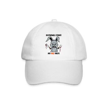 Halloween 2021 Monster verrückter Hase Sarkasmus - Baseballkappe - Weiß/Weiß - Vorne