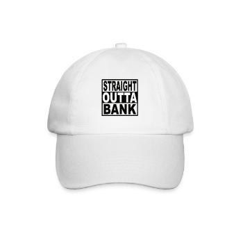 Straigt Outta Bank - Baseballkappe - Weiß/Weiß - Vorne
