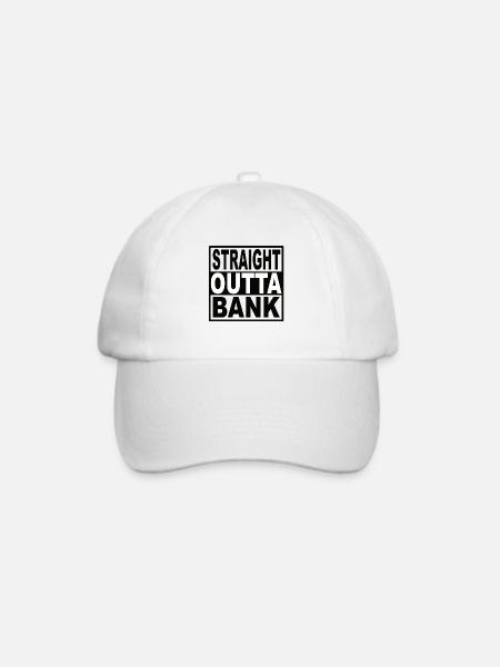 Straigt Outta Bank - Baseballkappe - Weiß/Weiß