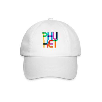 Phuket Thailand Pop Art Briefe - Baseballkappe - Weiß/Weiß - Vorne