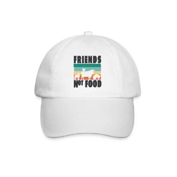 Tierschutz Veganer Vegetarisch Friends not Food - Baseballkappe - Weiß/Weiß - Vorne