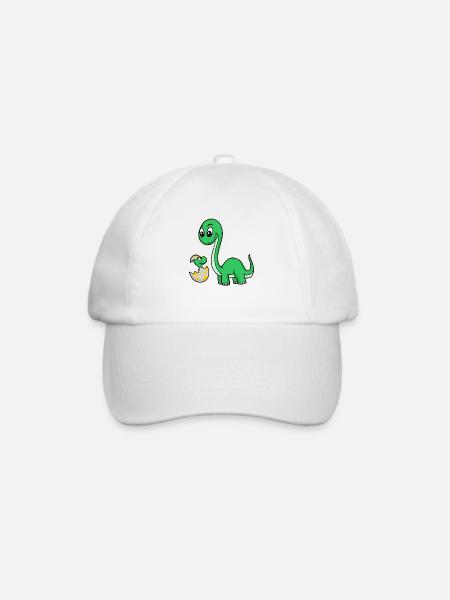Dinosaurier mit Baby Dinosaurier - Baseballkappe - Weiß/Weiß