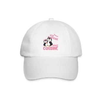 Große Cousine Ich werde große Cousine Pinguine - Baseballkappe - Weiß/Weiß - Vorne
