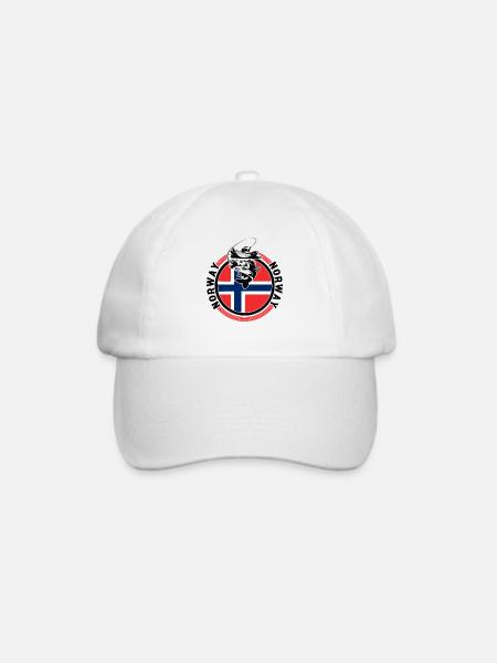 Norwegen Angeln Angler Fischen - Baseballkappe - Weiß/Weiß
