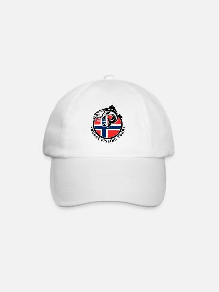 Norwegen Angeln Fischen Angler - Baseballkappe - Weiß/Weiß
