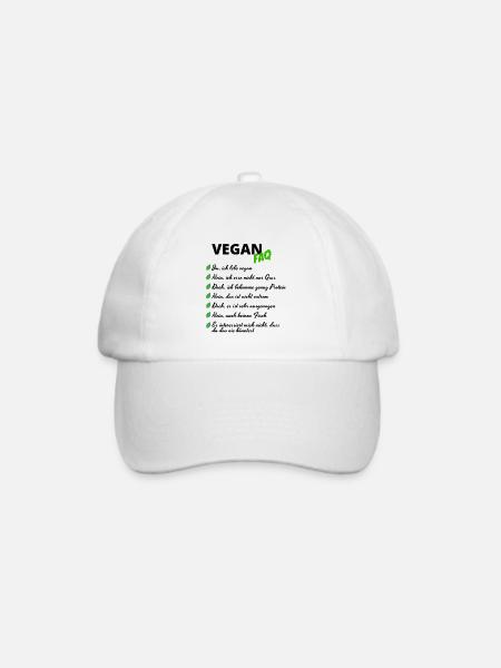 VEGAN Regeln veganer veganerin geschenk tiere - Baseballkappe - Weiß/Weiß
