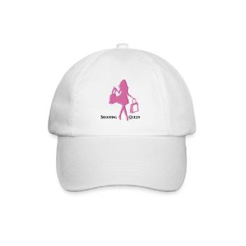 Shoppende Frau - Schraffur - Baseballkappe - Weiß/Weiß - Vorne