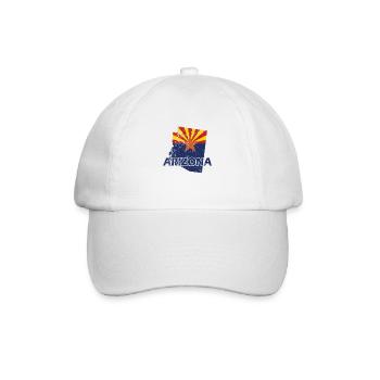 Arizona Bundesstaat Umriss Karte USA - Baseballkappe - Weiß/Weiß - Vorne