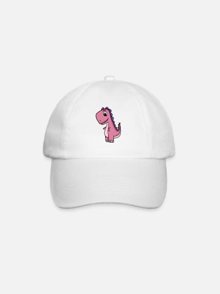 Dino Motiv - Baseballkappe - Weiß/Weiß