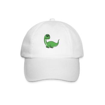 Dino Motiv - Baseballkappe - Weiß/Weiß - Vorne