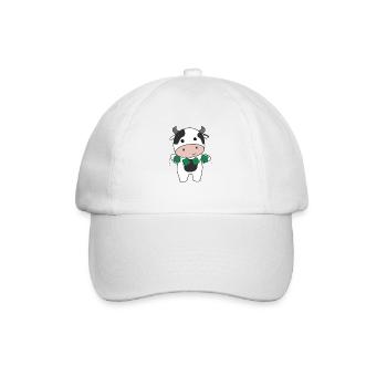Kuh mit Kleeblätter süße Tiere für Glück - Baseballkappe - Weiß/Weiß - Vorne