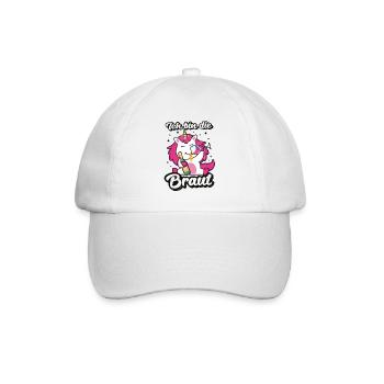 Ich bin die Braut Einhorn JGA Hochzeit Junggeselle - Baseballkappe - Weiß/Weiß - Vorne